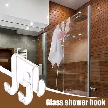 2шт крючки для душевой двери акриловая вешалка для ванной прочная несущая легкая установка полотенцесушитель для одежды стойка 2pcs