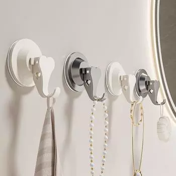 2шт. Крючок на присоске без проколов, пластиковая настенная вешалка, многофункциональный настенный крючок для ванной комнаты Style1