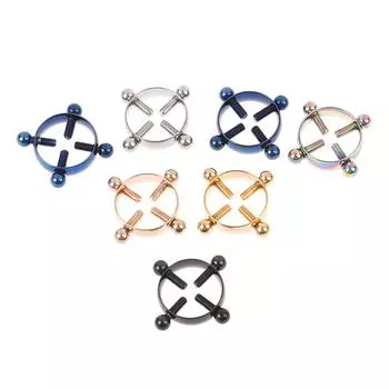 2шт круглый ювелирные изделия для пирсинга сосков, не пирсинг, кольцо для сосков, поддельный винт, ниппель серебряный