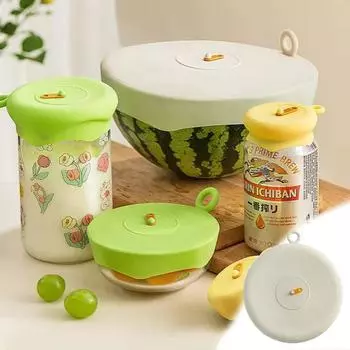 2шт крышка миски из пищевого силикона, устойчивая к высоким температурам, круглая, универсальная герметичная крышка для остатков продуктов в холодильнике 6.5cm