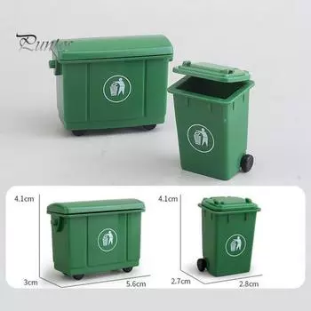 2шт кукольный домик, мини-игрушка для мусора 1:6 1:12 реалистичных моделей уличных сцен, имитация обочины автомобиля, мусорное ведро, игрушки, аксессуары для кукольного дома для реквизита для фото set