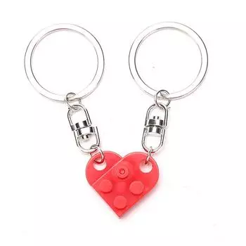 2шт любовь сердце кирпич брелок для пар дружба брелок в форме сердца ювелирный подарок красный