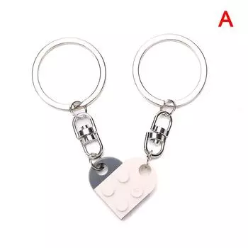 2шт любовь сердце кирпич брелок для пар дружба подарок на день рождения ювелирные изделия