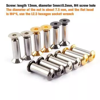 2шт M4 ножи винт заклепка для Diy материал нож ручка пластина крепежный винт чёрный