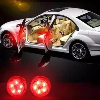 2шт магнитный беспроводной 5LED дверной предупреждающий фонарь для предотвращения столкновений красный