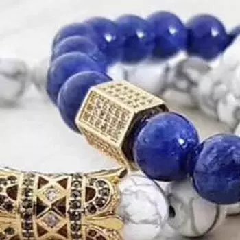 2шт металлические аксессуары с шестью призмами для ювелирных компонентов DIY очаровательное украшение 8*8mm 2pcs золотой