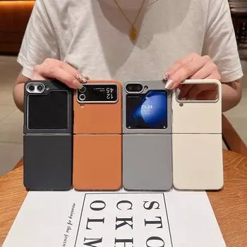 2шт металлический защитный чехол для камеры однотонный чехол для Samsung Z Flip6 Flip5 Flip4 Flip3 тонкий кожаный текстурный чехол из ТПУ мягкий матовый противоударный чехол Samsung Z Flip6 чёрный