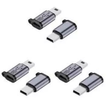 2шт Micro USB Female to Mini USB Male адаптер 480Mbps 18W для телефона/планшета/ПК