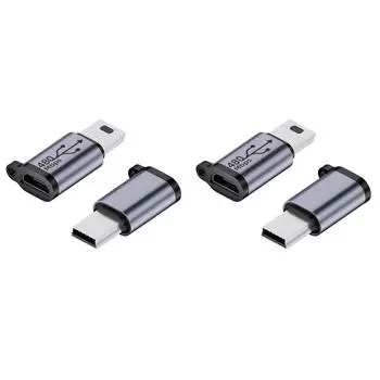 2шт Micro USB Female to Mini USB Male адаптер 480Mbps 18W для телефона/планшета/ПК