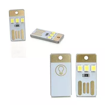 2шт мини-портативный яркий белый светодиодный ночник USB-лампа для чтения ноутбуков one size