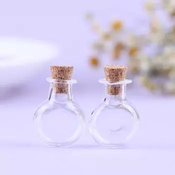 2шт мини стеклянные бутылки бутылка для желаний с пробками крошечные банки флаконы бутылка для хранения прозрачный