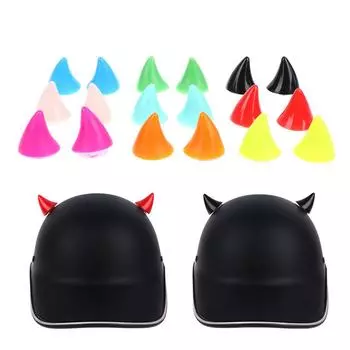 2шт мотоциклетный шлем мягкий пластиковый Diy мотоциклетный шлем рога присоски шлем чёрный