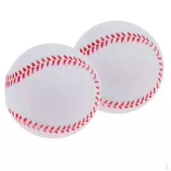 2шт мягкие бейсбольные мячи из пенопласта для софтбола для детей-подростков, тренировочные мячи - белые