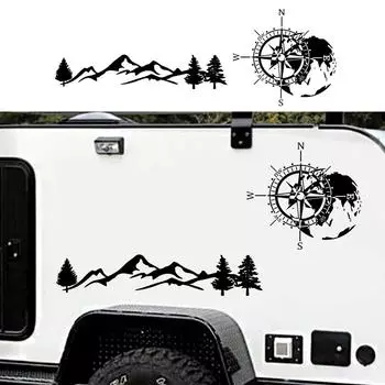 2шт наклейки аксессуары черный автомобиль стикер компас