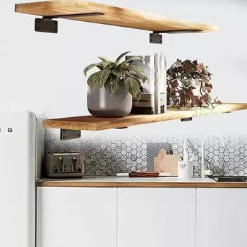 2шт настенные кронштейны прочные несущие нержавеющие устойчивые к коррозии легко устанавливаемые скрытые полки мебель 20cm 2pcs