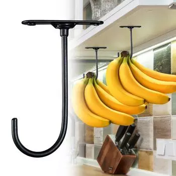 2шт настенный крючок-банан, свободное вращение на 360 градусов, держатель-банан для кухонной кладовой, экономящий место многоцелевой кухонный крючки