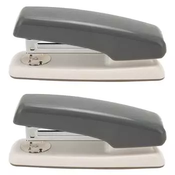 2шт настольный степлер многоцелевой вместимостью 20 листов вращающийся эргономичный дизайн настольный степлер для серый