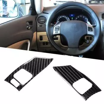 2шт отделка колеса из углеродного волокна, кнопка, рама, наклейка на крышку рулевого управления для Lexus