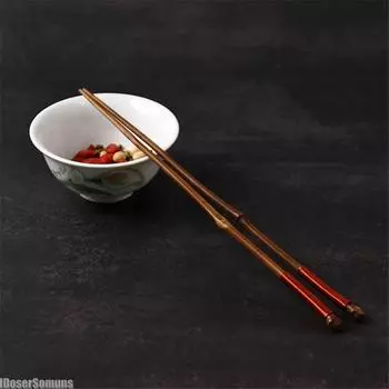 2шт палочки для еды японский ретро набор деревянные палочки для суши медная обмотка кухонные принадлежности
