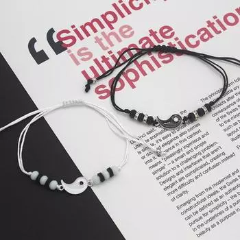 2шт парные браслеты регулируемые нержавеющие стильные подвески-браслеты