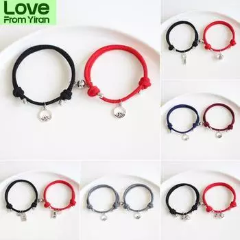 2шт. Парные магниты, браслеты, притягивающие друг друга, парные браслеты для влюбленных, подвески, браслеты с подвесками, ювелирные изделия для влюбленных, рождественский подарок