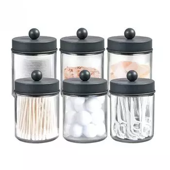 2шт пластиковый диспенсер для ватных шариков/тампонов круглый держатель для ватных палочек держатель для ванной комнаты