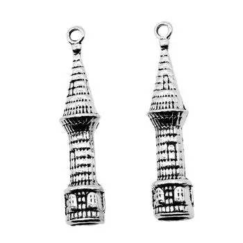 2шт подвески-замки античное серебро цвет цинковый сплав 41х10х10мм