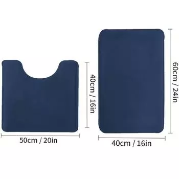 2шт полосатый впитывающий нескользящий губчатый коврик для ванной комнаты, комплект из двух частей, можно мыть, украшение для дома Two-piece set небесно-голубой