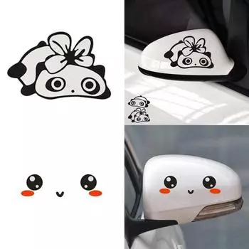 2шт прекрасный глаз/панда мультфильм светоотражающий автомобиль зеркало заднего вида наклейка наклейка декор 2#