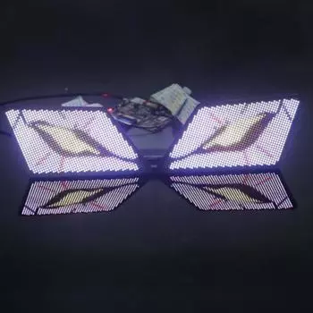 2шт программируемых автомобильных светодиодных фар, светодиодные динамические автомобильные фары, универсальные 5В/12В автомобильные светодиодные фары 12V чёрный