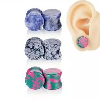 2шт простые модные плоские снежные камни красные бирюзовые украшения для пирсинга ушной раковины 3mm