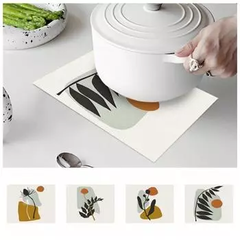 2шт прямоугольный печатный изоляционный коврик элегантный коврик в западном стиле китайский стиль подставка под приборы кухня Style B