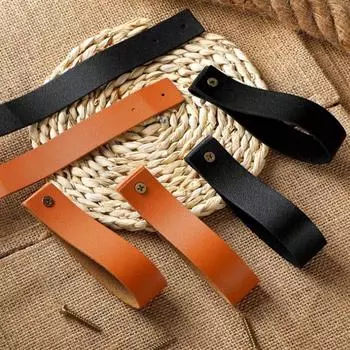 2шт ПУ настенный крючок настенный держатель для штор кожаный держатель для полотенец дверь чёрный