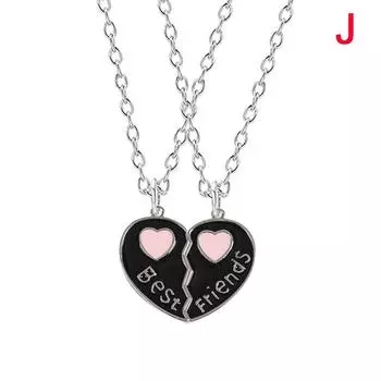 2шт Радуга Лучшие друзья Мед Любовь Пара Кулон Ожерелье Bff Подарок Хо