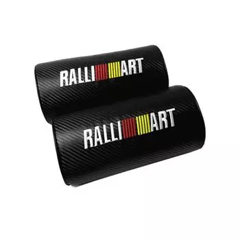 2шт Ralliart черная подушка для шеи из углеродного волокна автомобиля подголовник чёрный