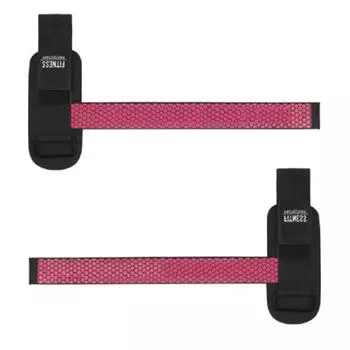 2шт. ремень для тяжелой атлетики, черный и розовый, красный, хлопок, нейлон, силиконовый, противоскользящий, для запястья