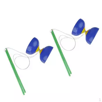 2шт ретро диаболо с палочками традиционные игры китайский синий