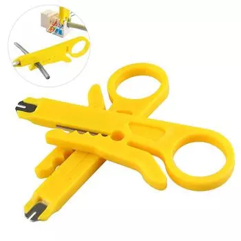 2шт RJ45 Cat5 Инструмент для зачистки проводов Сетевой кабель LAN Инструмент для зачистки проводов RJ45 Cat5 жёлтый