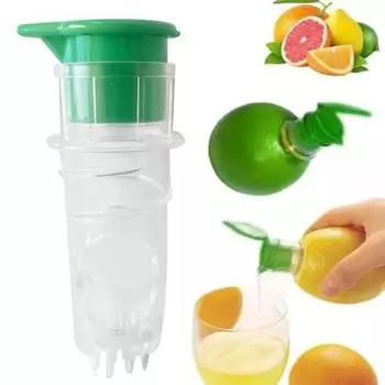 2шт ручная соковыжималка для лимона со встроенным фильтром соковыжималка для цитрусовых без BPA с крышкой жёлтый