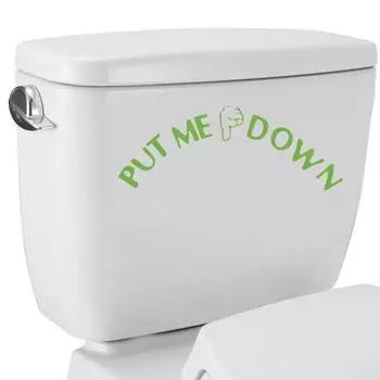 2шт. Съемная самоклеящаяся наклейка для туалета Put Me Down из ПВХ для ванной комнаты и туалета синий
