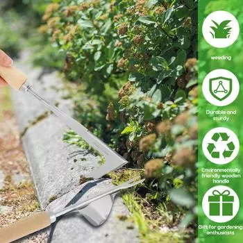 2шт садовый инструмент для прополки щелей, ручка из нержавеющей стали, ручная газонокосилка, L-образный серп для прополки газона на патио