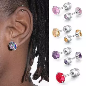 2шт серьги с двойной головкой унисекс ювелирные изделия серьги-гвоздики пирсинг ювелирные изделия 1шт творческий 3mm