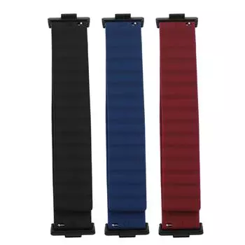 2шт. Сильный магнитный браслет, регулируемый, мягкий, силиконовый, быстросъемный, магнитный, спортивный ремешок для часов C Black