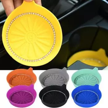 2шт силиконовая автомобильная подставка для воды теплоизоляция ударопрочный искусственный ромбовидный дизайн противоскользящий легко моется кофейный