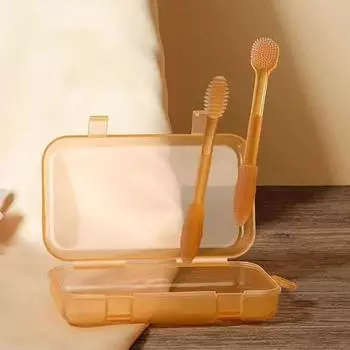 2шт силиконовая детская зубная щетка мягкая зубная щетка щетка для чистки языка очиститель полости рта для детей 0-2 лет уход за полостью рта для малышей без BPA