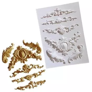 2шт. силиконовая форма для торта в стиле ретро, фоторамка, помадка, сахарная крошка, шоколад, барокко, инструменты для декора торта, глина, форма для мастики