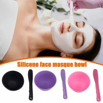 2шт силиконовая миска для смешивания грязи для лица с палочками женская глина для лица своими руками лимонно-желтый