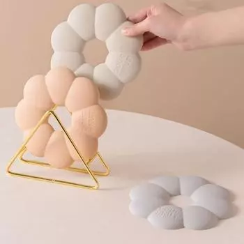 2шт силиконовая теплоизоляционная подложка антиожоговая подставка под тарелку многофункциональная подставка под столовые приборы Grey-Round