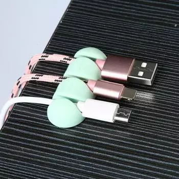 2шт силиконовые наушники USB-кабель держатель провода клип линия зажим Организатор фиксатор галстука синий