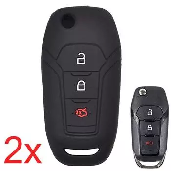 2шт силиконовый чехол для автомобильного ключа для Ford F-150 F-250 F-350 KA Mondeo Ranger Fiesta Explorer 2015-2018 чехол для дистанционного брелока 3 кнопки